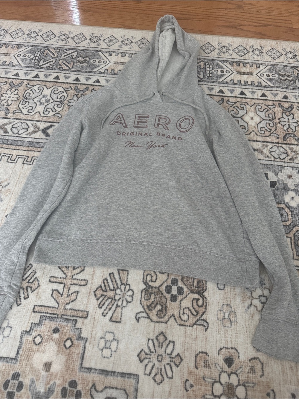 Aeropostale Light Gray Crewneck Hoodie with Maroon Logo Size XS